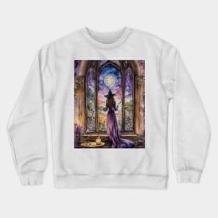 The Lavender Witch Casting a Spell Crewneck Sweatshirt